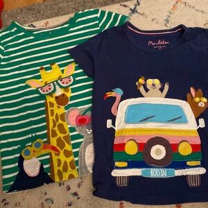 Set of Boden embroidered  flip-up shirts 5-6y